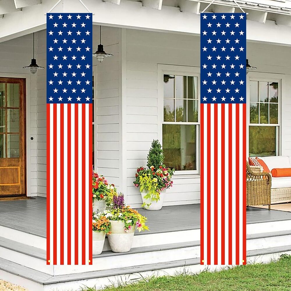 Patriotic Decorations - 4th of July Decorations Outdoor Hanging American Flag
